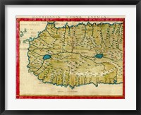 Framed 1561 Map of West Africa by Girolamo Ruscelli