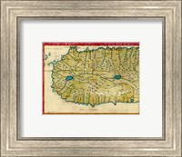 Framed 1561 Map of West Africa by Girolamo Ruscelli