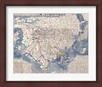 Framed 1710 First Japanese Buddhist Map of the World Showing Europe, America, and Africa