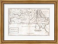 Framed 1730 Toms Map of Central Africa