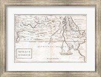 Framed 1730 Toms Map of Central Africa