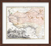 Framed 1743 Homann Heirs Map of West Africa