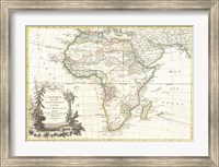 Framed 1762 Janvier Map of Africa