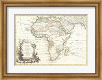 Framed 1762 Janvier Map of Africa