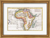 Framed 1780 Raynal and Bonne Map of Africa