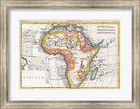 Framed 1780 Raynal and Bonne Map of Africa