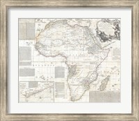 Framed 1794 Boulton and Anville Wall Map of Africa
