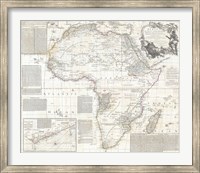 Framed 1794 Boulton and Anville Wall Map of Africa