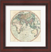 Framed 1801 Cary Map of the Eastern Hemisphere