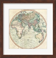 Framed 1801 Cary Map of the Eastern Hemisphere