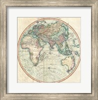 Framed 1801 Cary Map of the Eastern Hemisphere