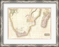Framed 1818 Pinkerton Map of Southern Africa
