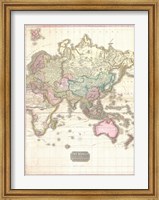 Framed 1818 Pinkerton Map of the Eastern Hemisphere