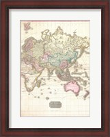 Framed 1818 Pinkerton Map of the Eastern Hemisphere