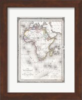 Framed 1852 Bocage Map of Africa