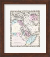 Framed 1855 Colton Map of Northeastern Africa