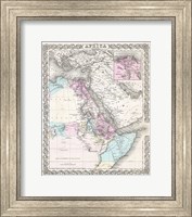 Framed 1855 Colton Map of Northeastern Africa