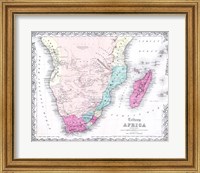 Framed 1855 Colton Map of Southern Africa