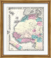 Framed 1855 Colton Map of Western Africa
