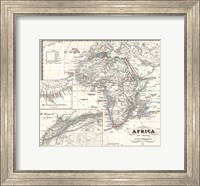 Framed 1855 Spruner Map of Africa Since the Beginning of the 15th Century