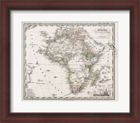 Framed 1862 Stieler Map of Africa