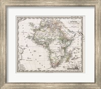 Framed 1862 Stieler Map of Africa