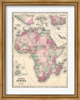 Framed 1864 Johnson Map of Africa