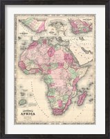 Framed 1864 Johnson Map of Africa