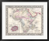 Framed 1864 Mitchell Map of Africa