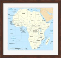 Framed Africa Map Political