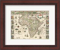 Framed Africa 1635, Willem Janszoon Blaeu