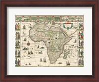 Framed Africa 1635, Willem Janszoon Blaeu