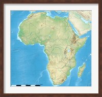 Framed Africa Relief Location Map