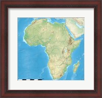 Framed Africa Relief Location Map