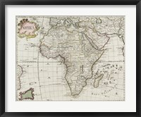 Framed Map of Africa 1745