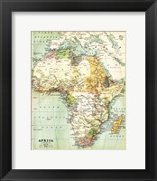 Framed Map of Africa 1885