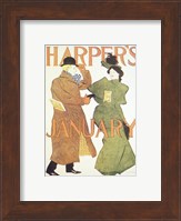 Framed Brooklyn Museum Harper's Poster January 1895  Edward Penfield