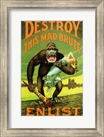 Framed Destroy This Mad Brute' US Enlist Poster