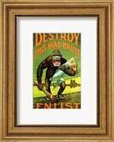 Framed Destroy This Mad Brute' US Enlist Poster
