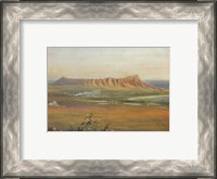 Framed Edward Clifford (1844-1907) - 'DiamondHead, Honolulu', watercolor painting, 1888