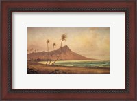 Framed Gideon Jacques Denny - 'Waikiki Beach', oil on canvas, 1868