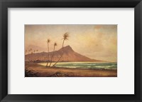 Framed Gideon Jacques Denny - 'Waikiki Beach', oil on canvas, 1868