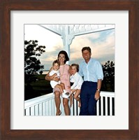 Framed JFK and family in Hyannis Port, August 1962