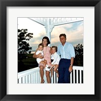 Framed JFK and family in Hyannis Port, August 1962