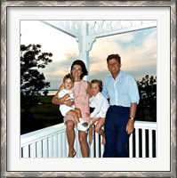 Framed JFK and family in Hyannis Port, August 1962