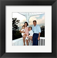 Framed JFK and family in Hyannis Port, August 1962