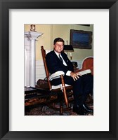 Framed JFK in Yellow Oval Room 1962
