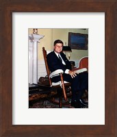 Framed JFK in Yellow Oval Room 1962