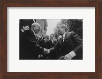 Framed JFK Khrushchev Handshake 1961