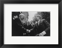 Framed JFK Khrushchev Handshake 1961